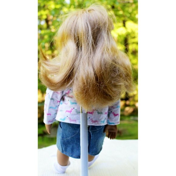 1998 Battat 18" Doll Blond Hair Blue Eyes 3-pc Outfit Socks Panties Undershirt - Picture 4 of 12